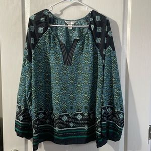 Christopher & Banks Scarf Inspired Peasant Blouse